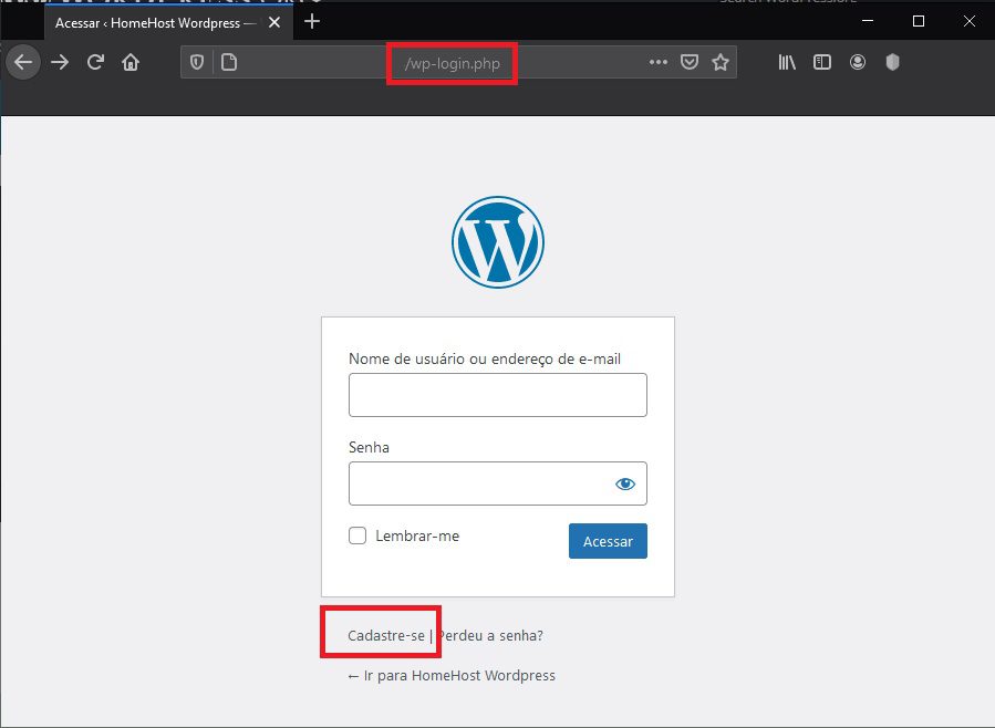 Tela de Login do WordPress - Como Bloquear Spam de Registro no WordPress