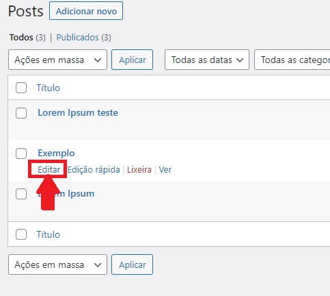 Editar Post