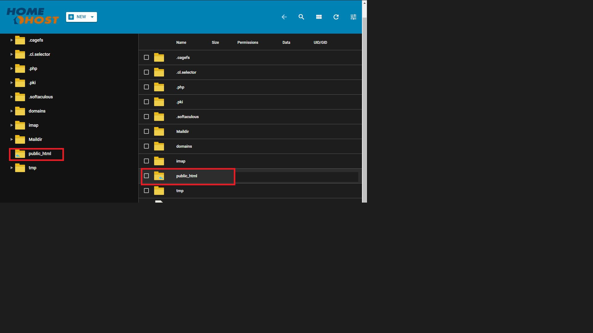 Acessando a Pasta public_html pelo gerenciador de arquivos do DirectAdmin