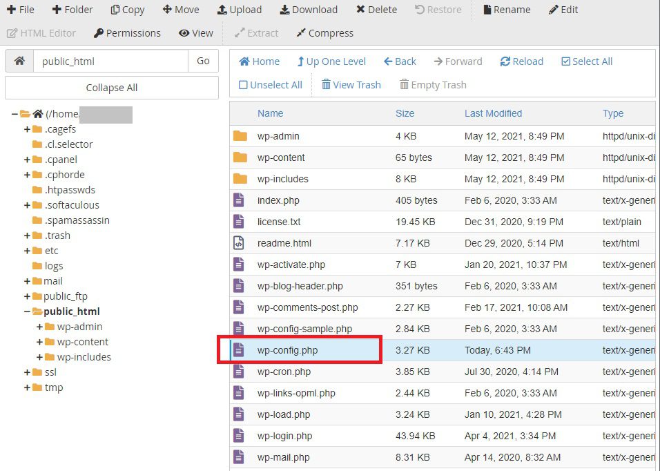 Localizando o Arquivo de Configuração do WordPress no cPanel