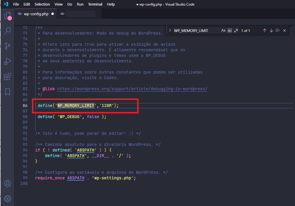 Definindo o Limite de Memória do WordPress no arquivo wp-config.php
