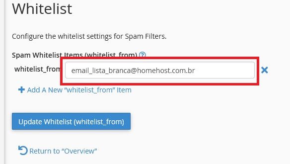 Criando uma Whitelist: lista Branca de Spams