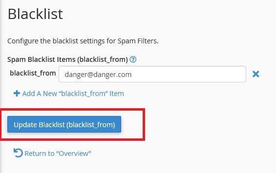 Criando uma Blacklist: lista Negra do Filtro de Spam do cpanel