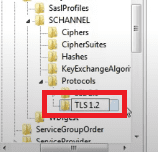 Criando a Pasta dos registro do TLS 1.2 no Windows