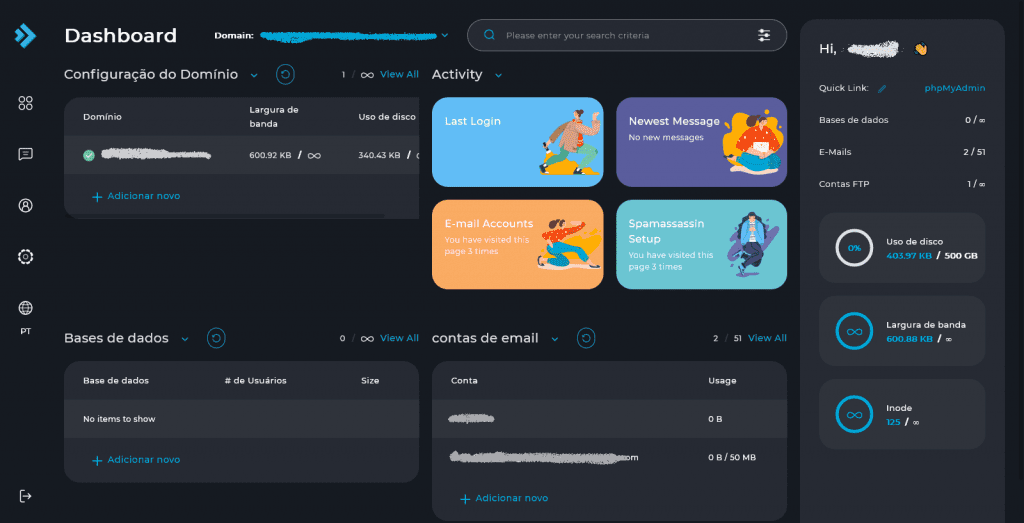 Painel de Controle do DirectAdmin