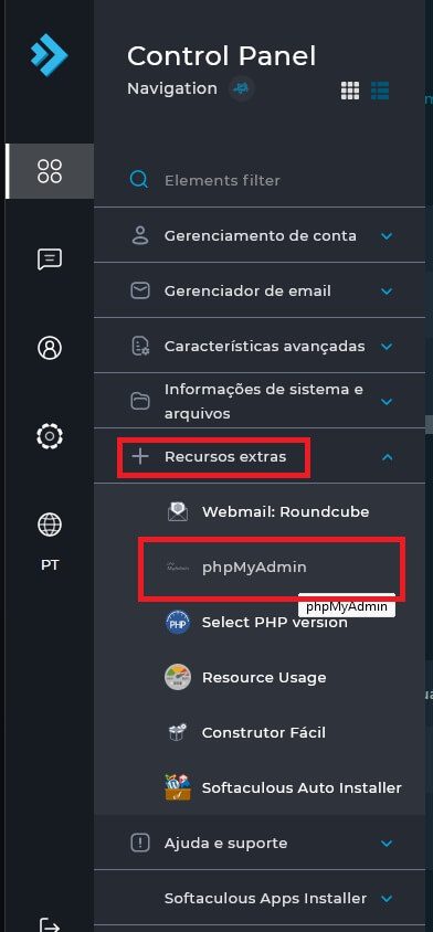 Acessando o PhPMyAdmin através do DirectAdmin