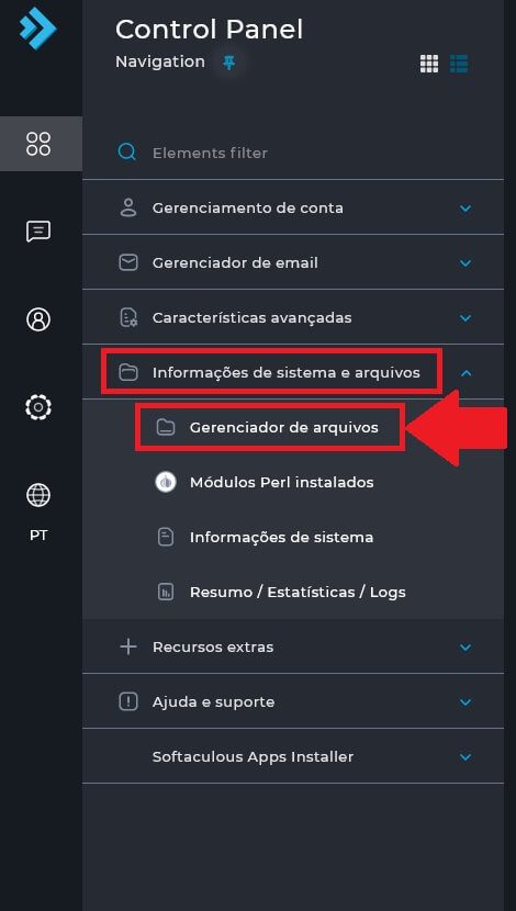 Acessando o Gerenciador de Arquivos do DirectAdmin