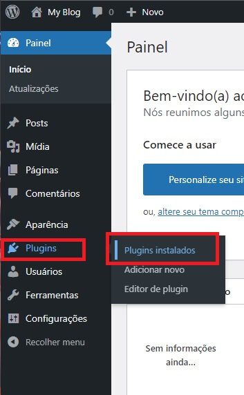 Acessando os plugins do wordpress no wp-admin