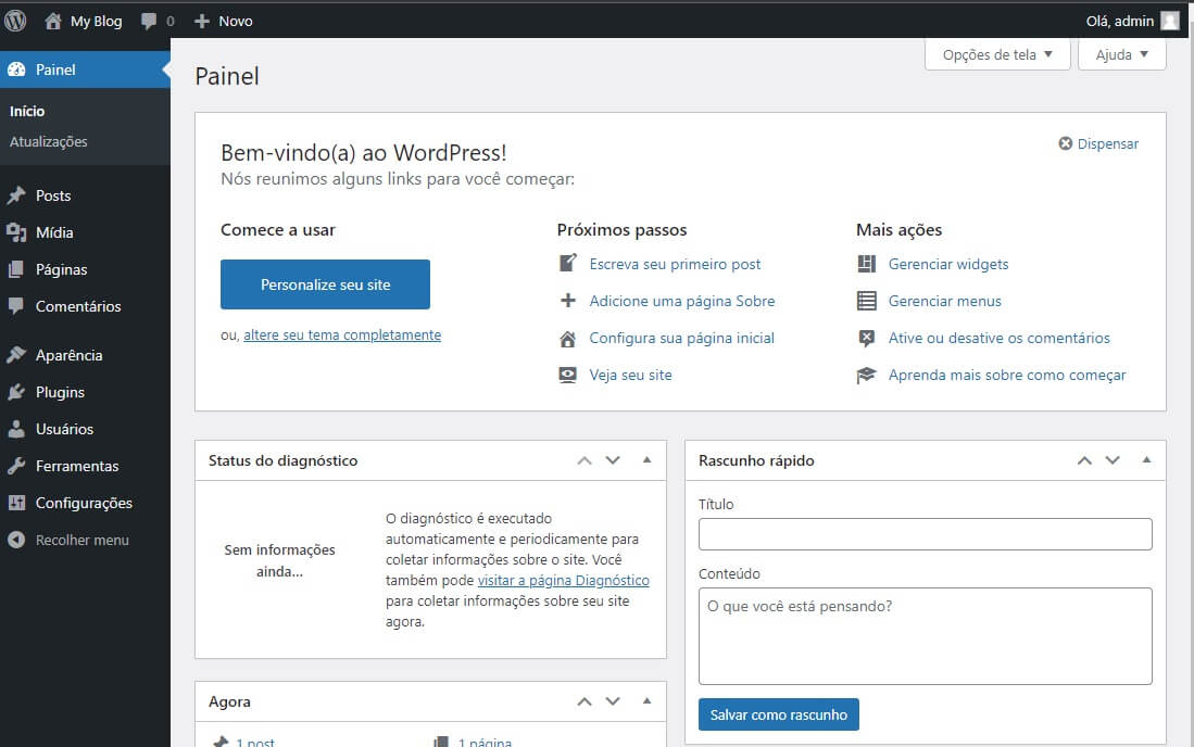 Painel do WordPress WpAdmin