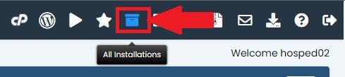 Clique sobre a opção All Instalations no menu superior do softaculous