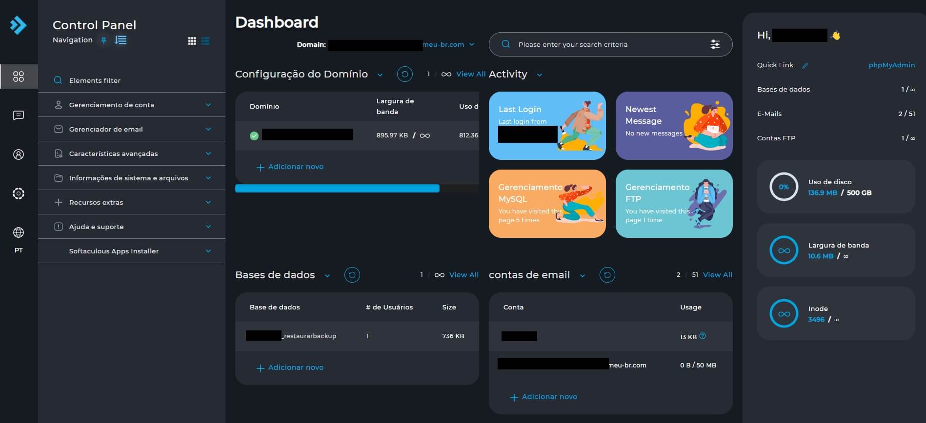 Painel de Controle do DirectAdmin