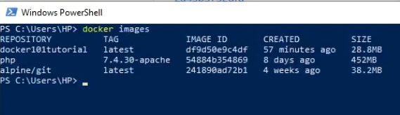 Comando docker images