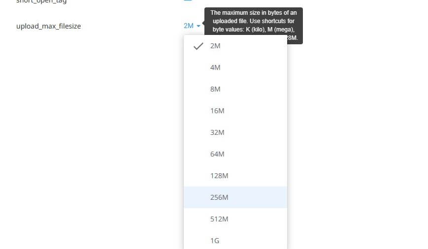 Altere o valor da diretiva para resolver o erro de upload_max_filesize