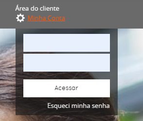 Digite as credenciais de Login da hospedagem Homehost