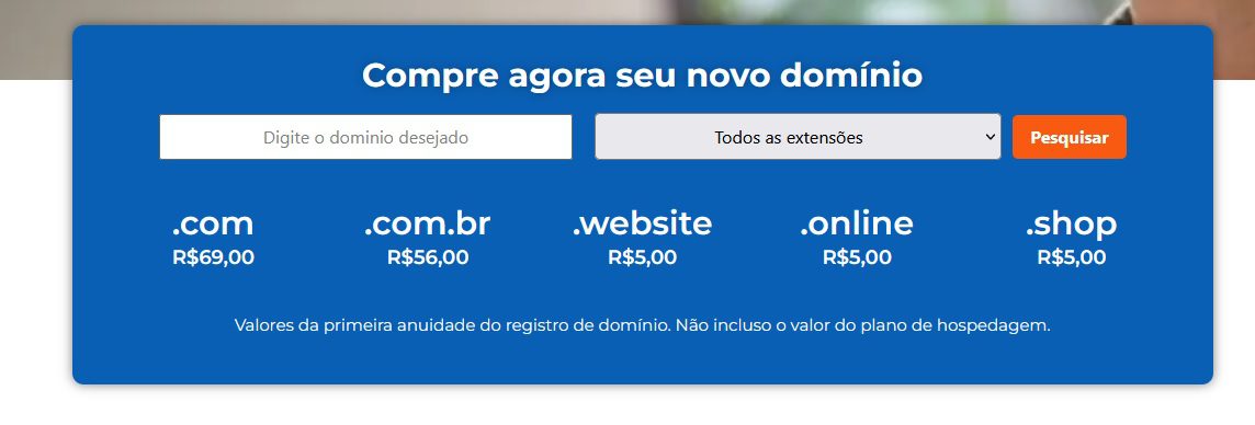 comprar domínio de e-mail