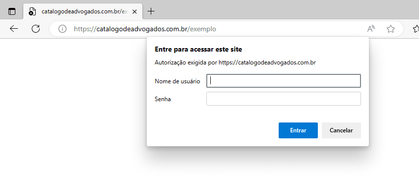 caixa de autenticação HTTP