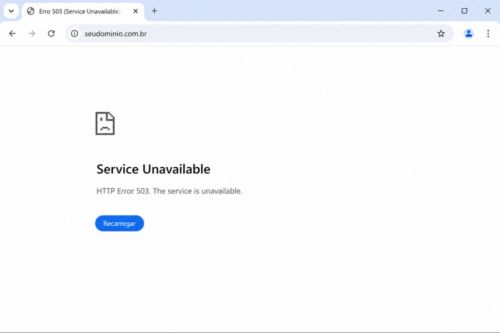 Erro 503 no Chrome