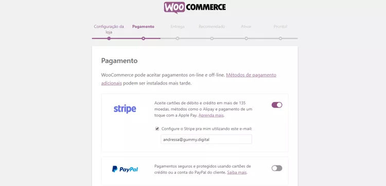 formas de pagamento woocommerce