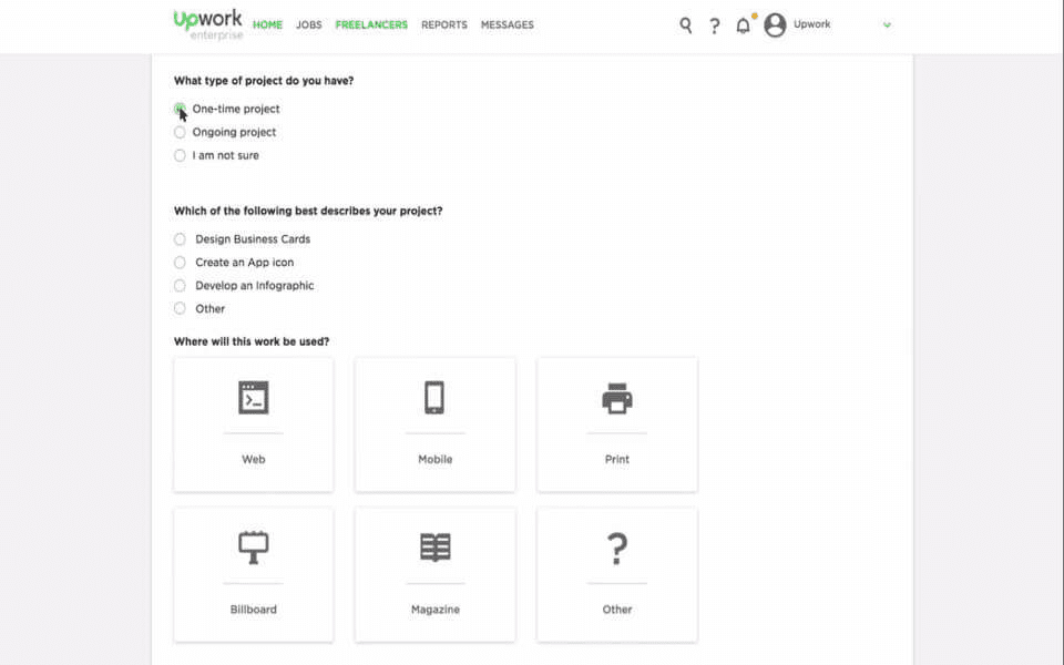 vagas freelancer no upwork
