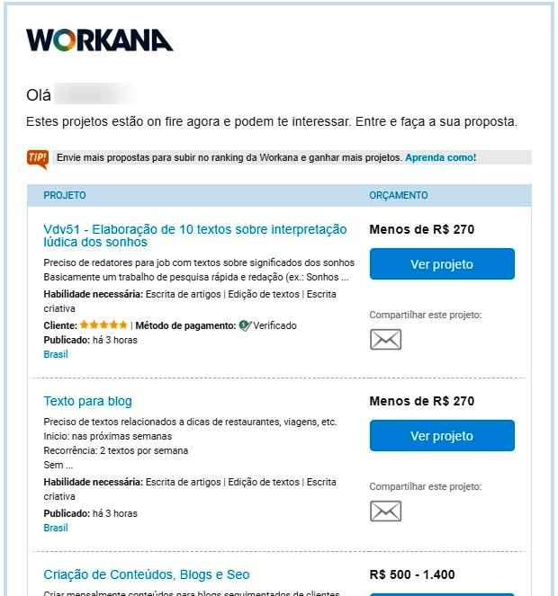 vagas de freelancer no Workana