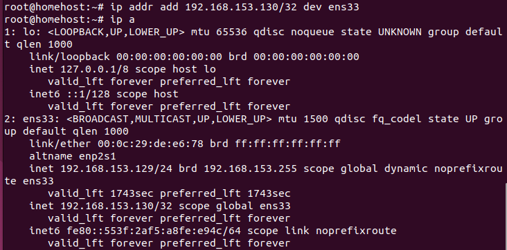 comando ip addr add