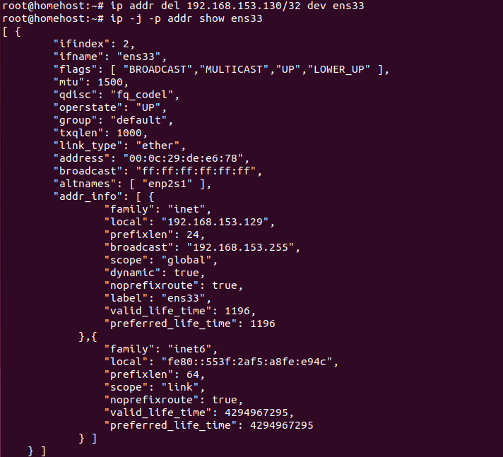 ip addr del , para deletar um ip no linux