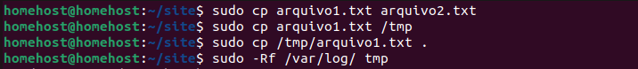 comandos Linux: Comando cp para copiar dados.