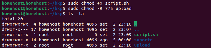 Comando chmod para alterar as permissões de arquivos e diretórios.