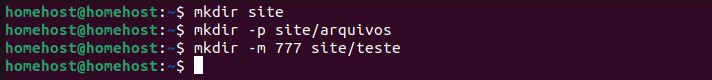 comandos Linux: Comando mkdir para criar diretórios.