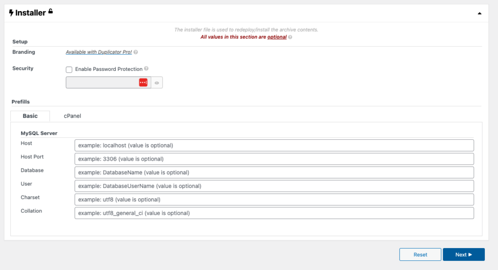 configuração do backup no wordpress