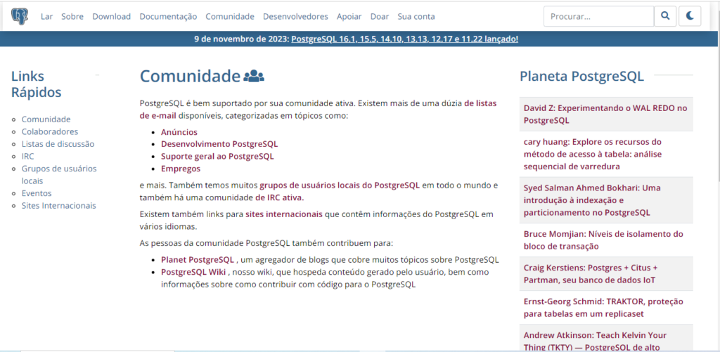 Comunidade do PostgreSQL