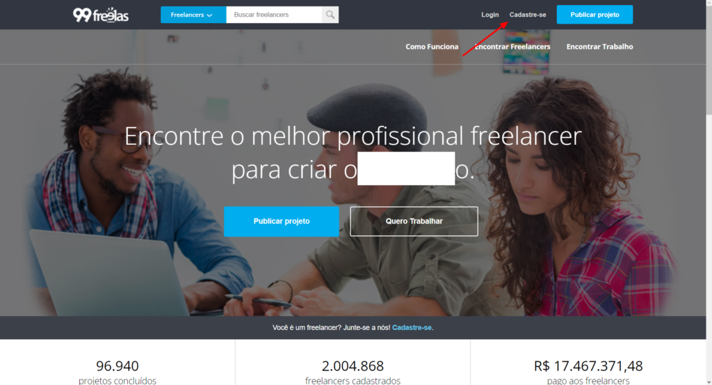 99freelas vaga freelancer para desenvolvedor de software