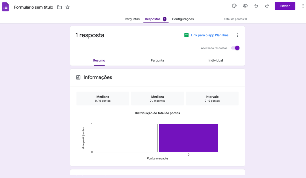ver as respostas do google forms