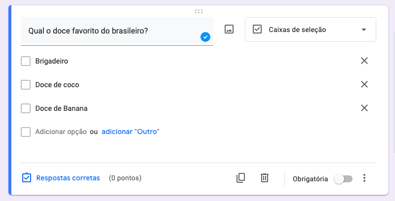 caixa de seleção tipo checkbox