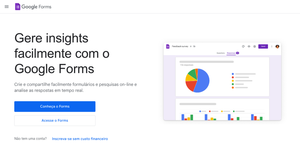 google forms, pagina principal