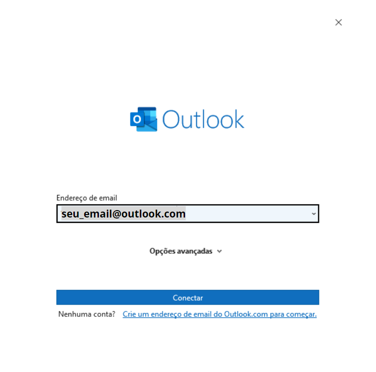 fazer login no outlook no PC