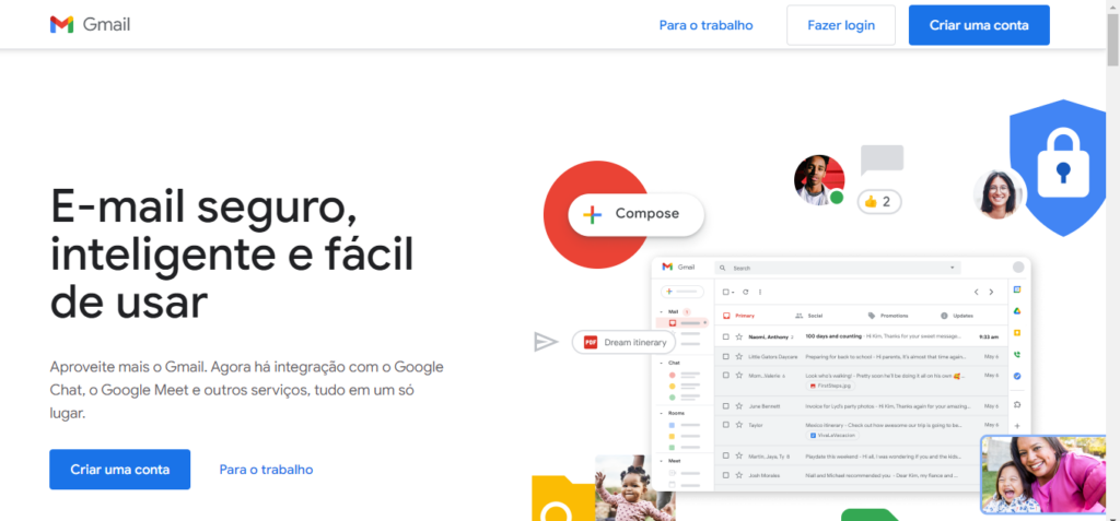 página do e-mail no Gmail