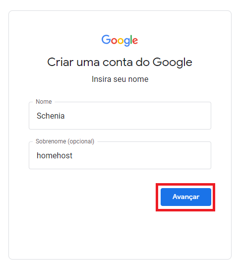 Nome e sobrenome para criar seu email do Gmail