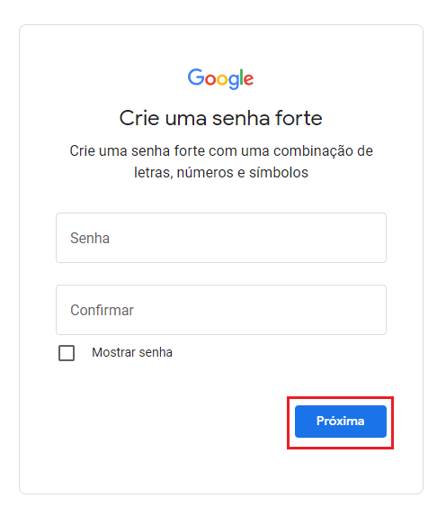 Senha do gmail