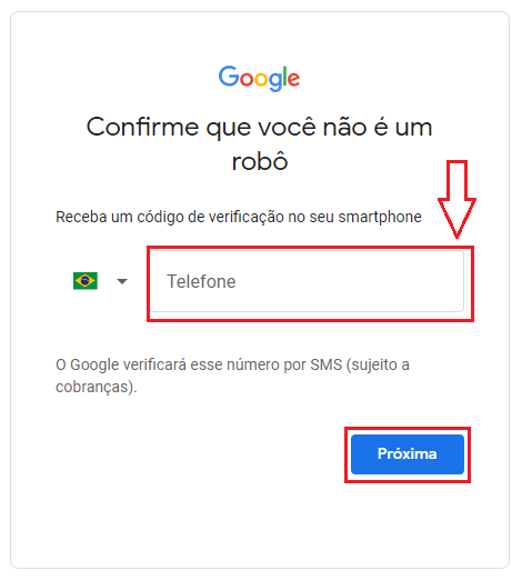 Telefone de contato para recuperar a senha do gmail