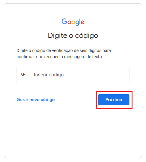 codigo SMS de confirmação