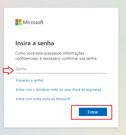 senha do email no outlook