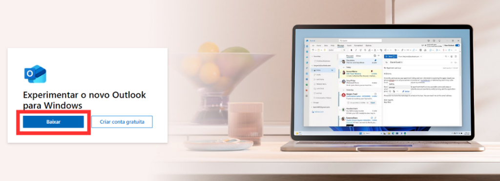 baixar o outlook para PC