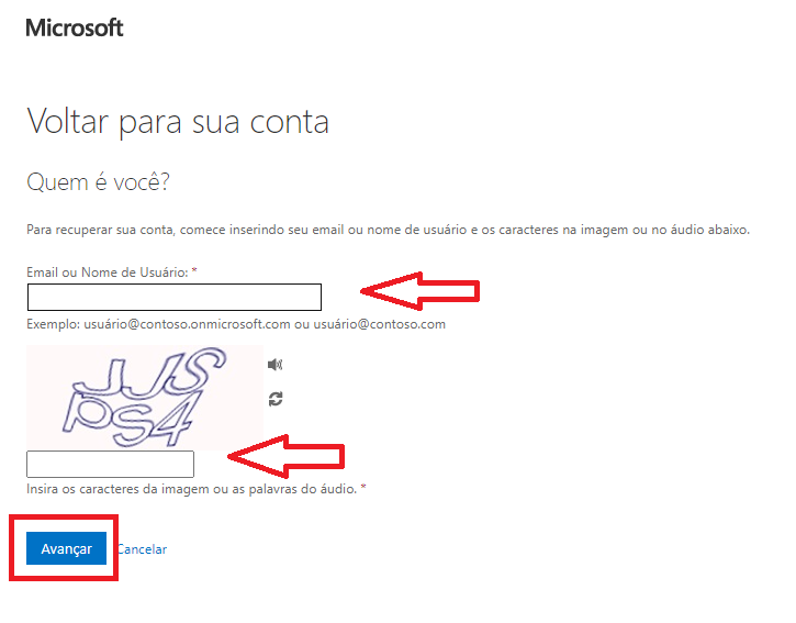 nome de usuario no outlook