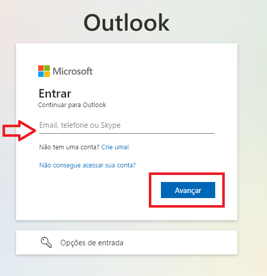 Acessar conta do outlook