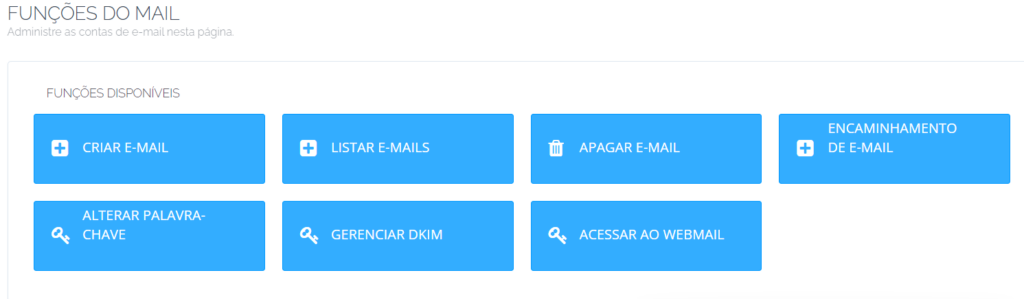 funções de email