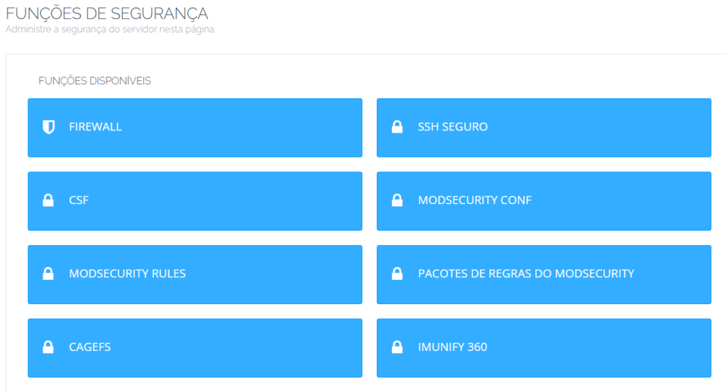 segurança - Ferramentas e recursos do CyberPanel