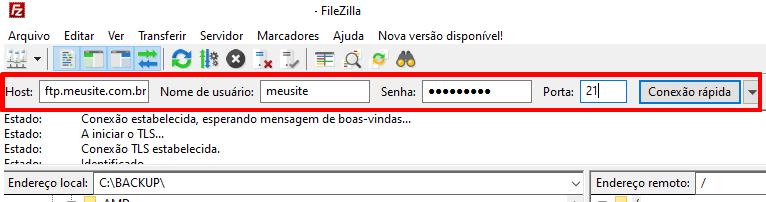 conectar ao FTP