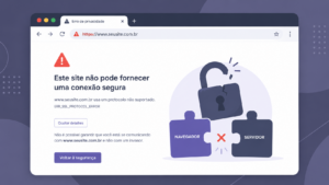 Navegador exibindo ERR_SSL_PROTOCOL_ERROR após falha no handshake TLS
