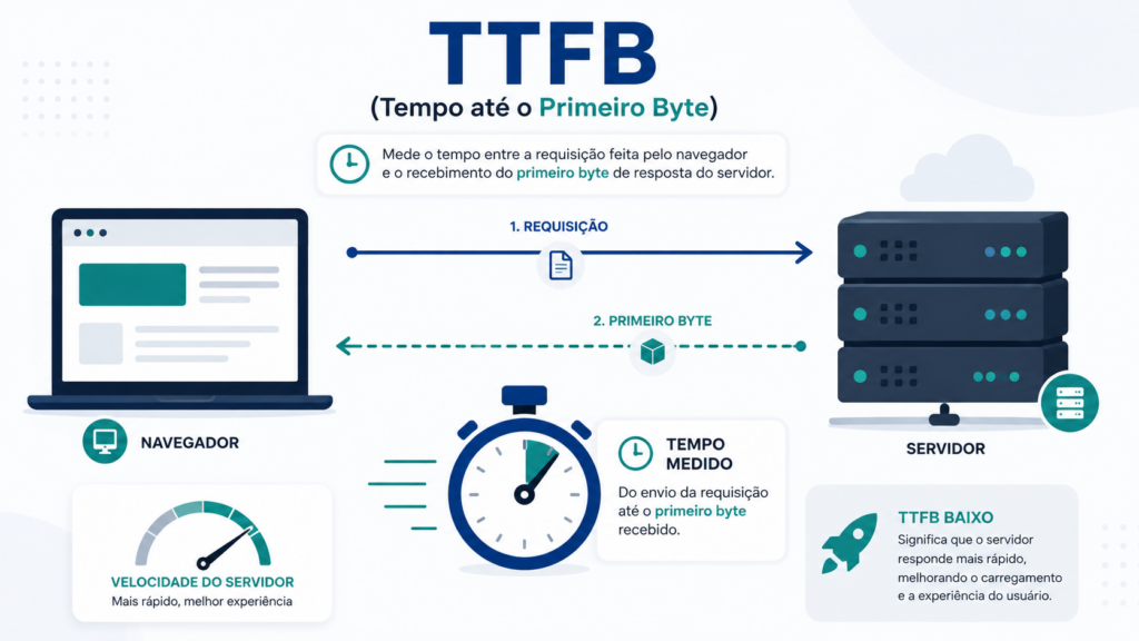 TTFB: tempo de resposta do servidor até o primeiro byte